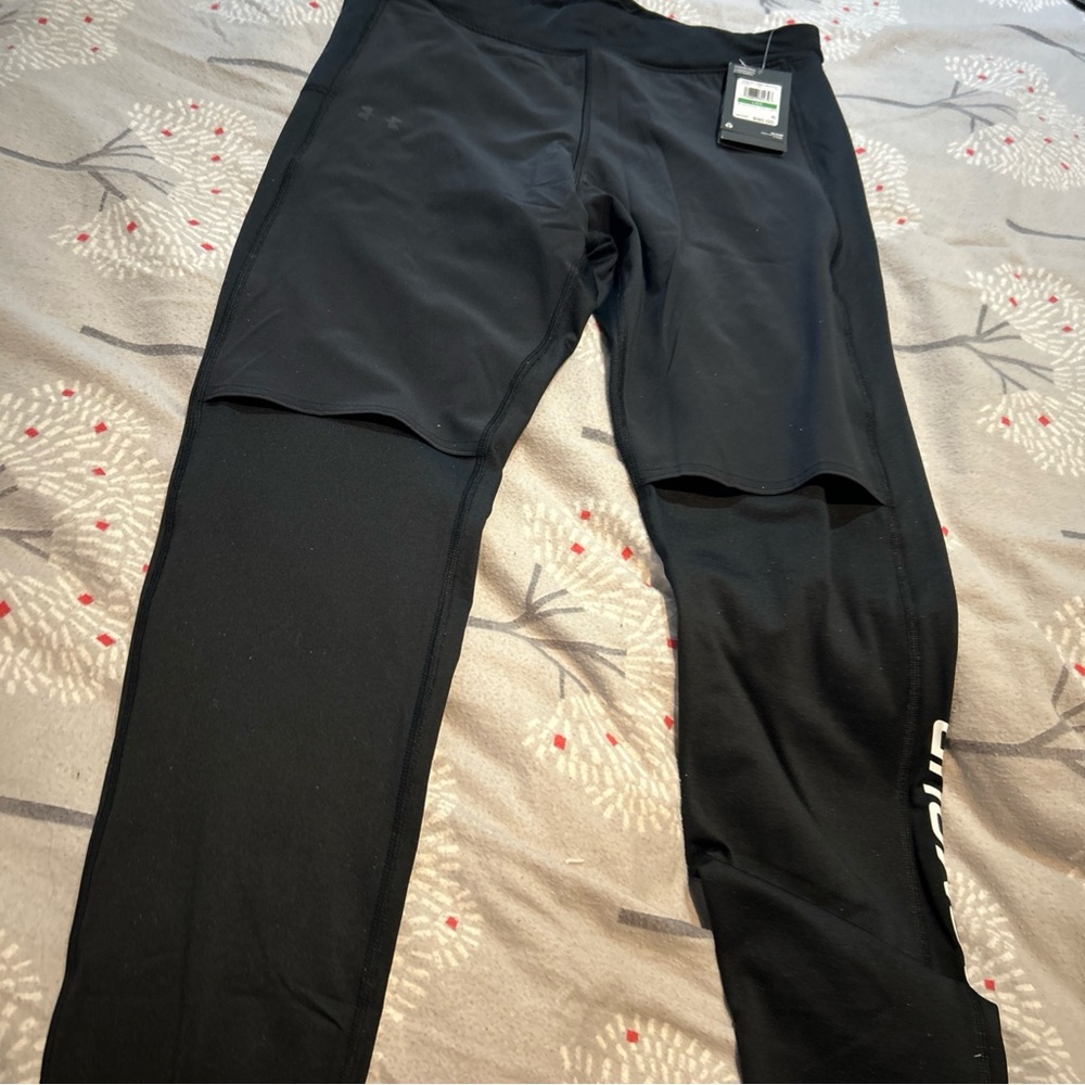 Under Armour Women Compression High Rise Full  Leggings Cold Gear Run Ski L 90$
